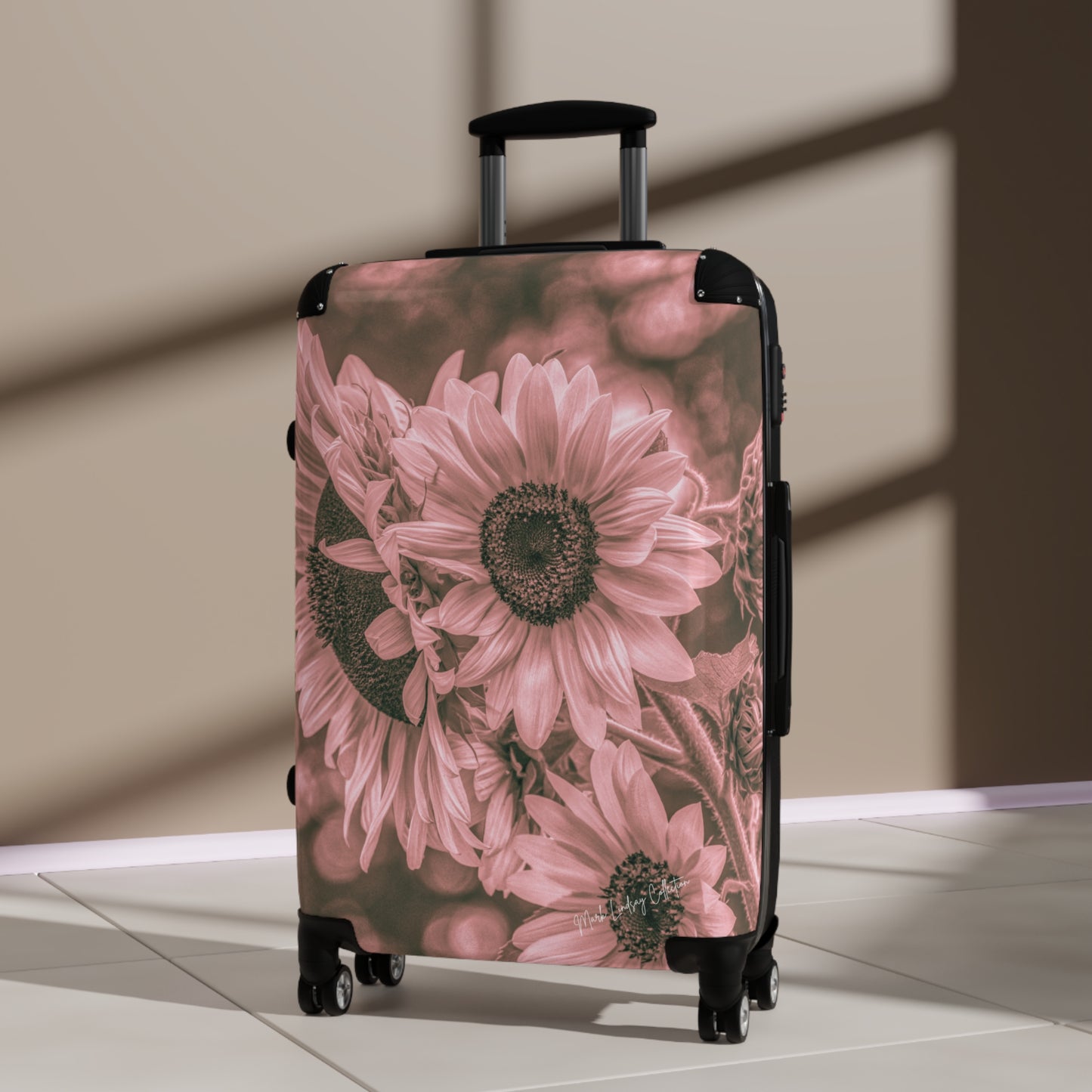 Sunflower Dreamy Pink Custom Art Luggage