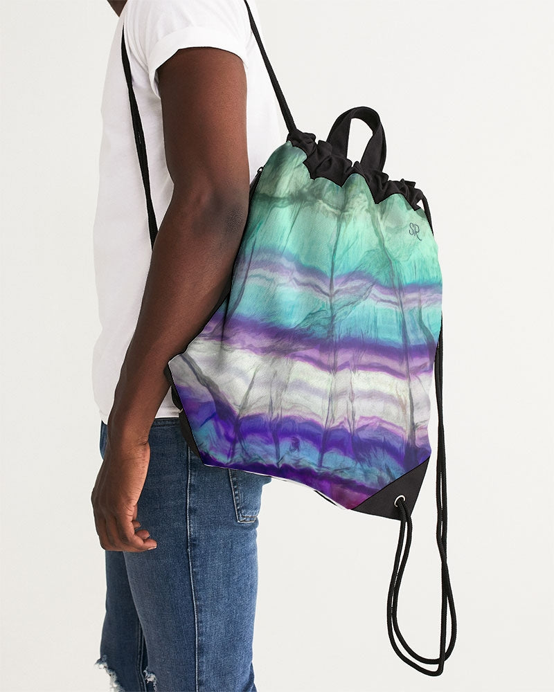 Rainbow Fluorite Metaphysical Canvas Drawstring Bag