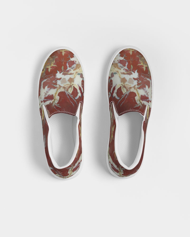 Red Brecciated Jasper Elegance & Energy Slip-On Canvas Shoes