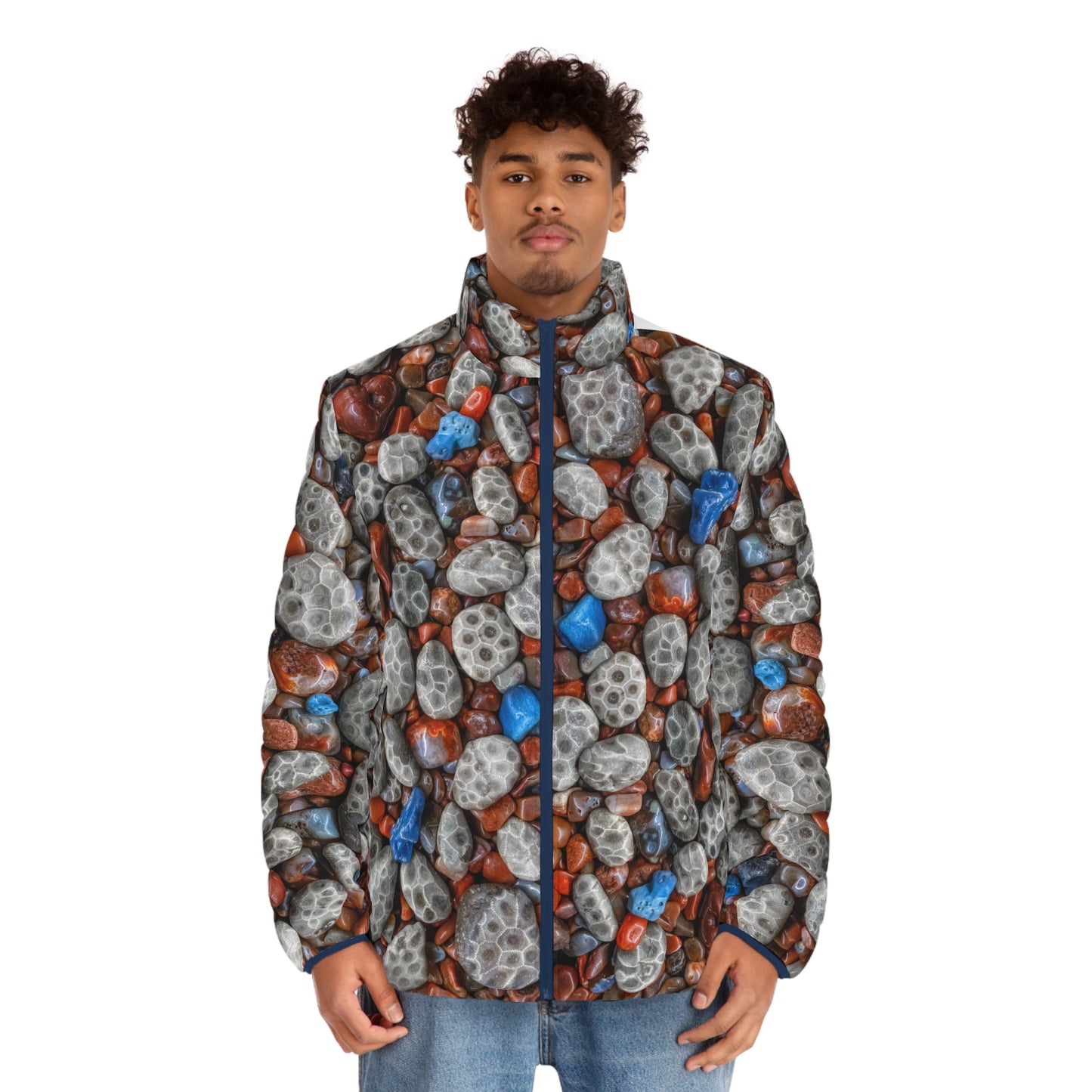 Michigan's Treasured Stones Puffer Jacket —Men’s Winter Coat