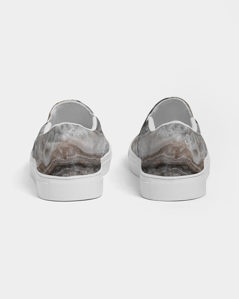 Travertine Onyx Serenity Men's Slip-On Canvas Shoes