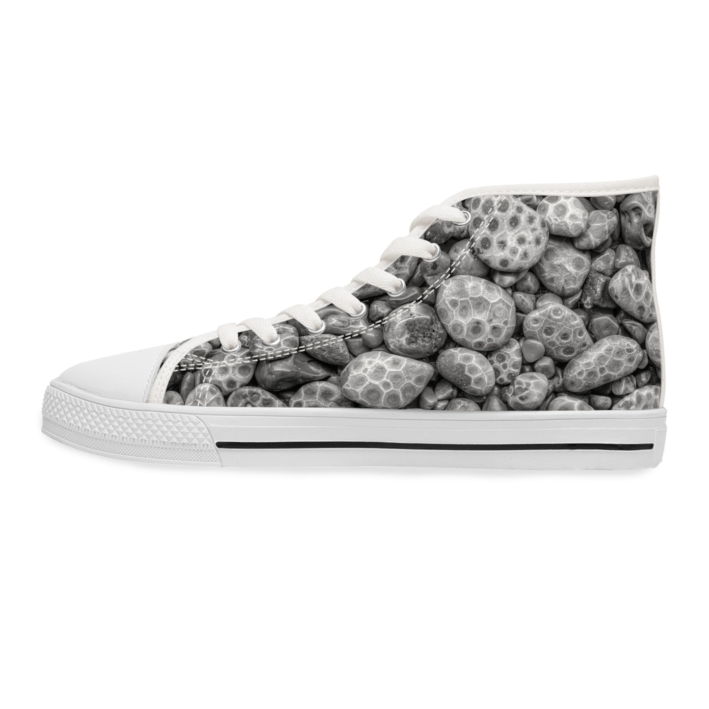 Petoskey Stone High-Top Sneakers — Women's Petoskey Stone High-Top Canvas Shoes