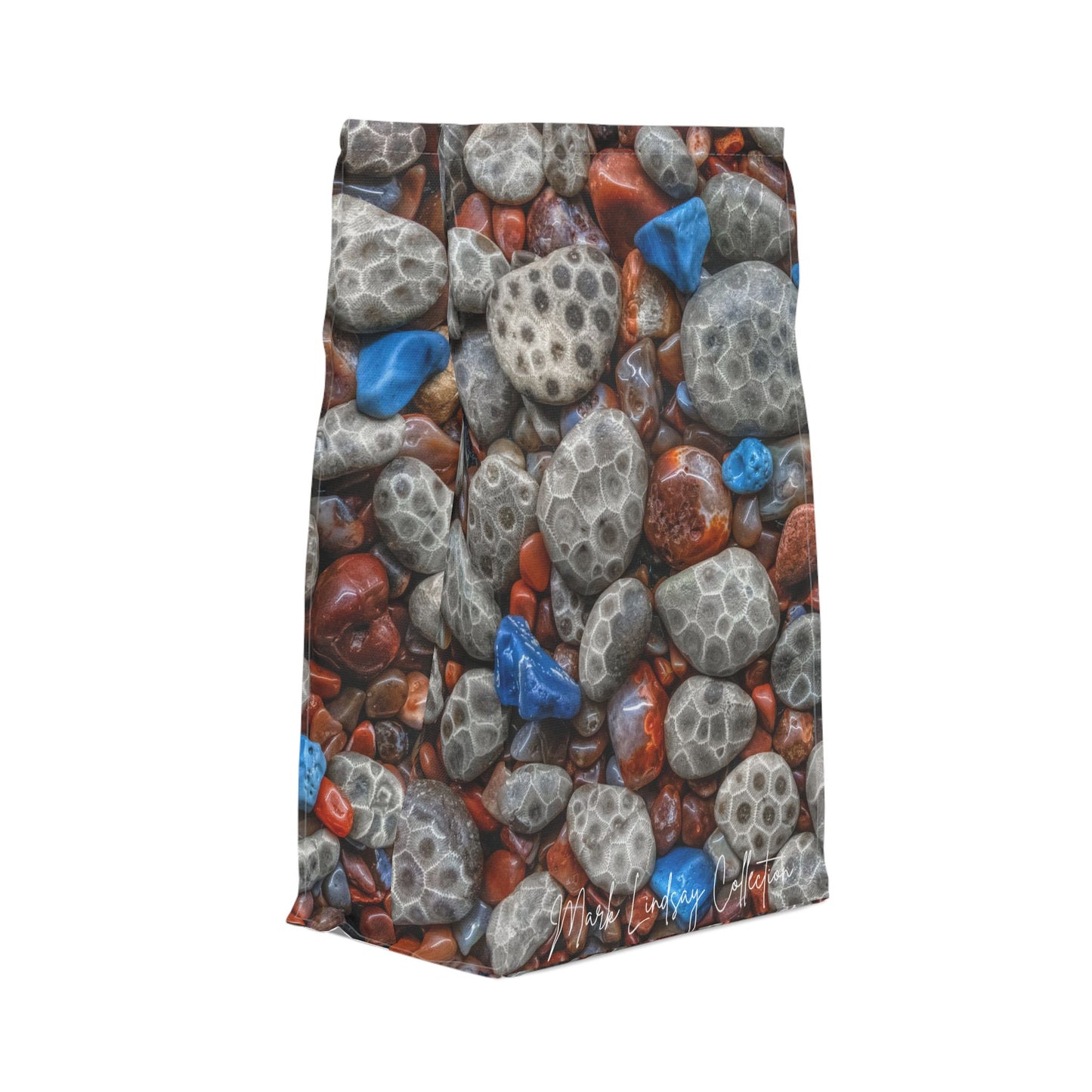 Lunch Bag Michigan Treasured Stones Petoskey Stone Agate Leland Blue