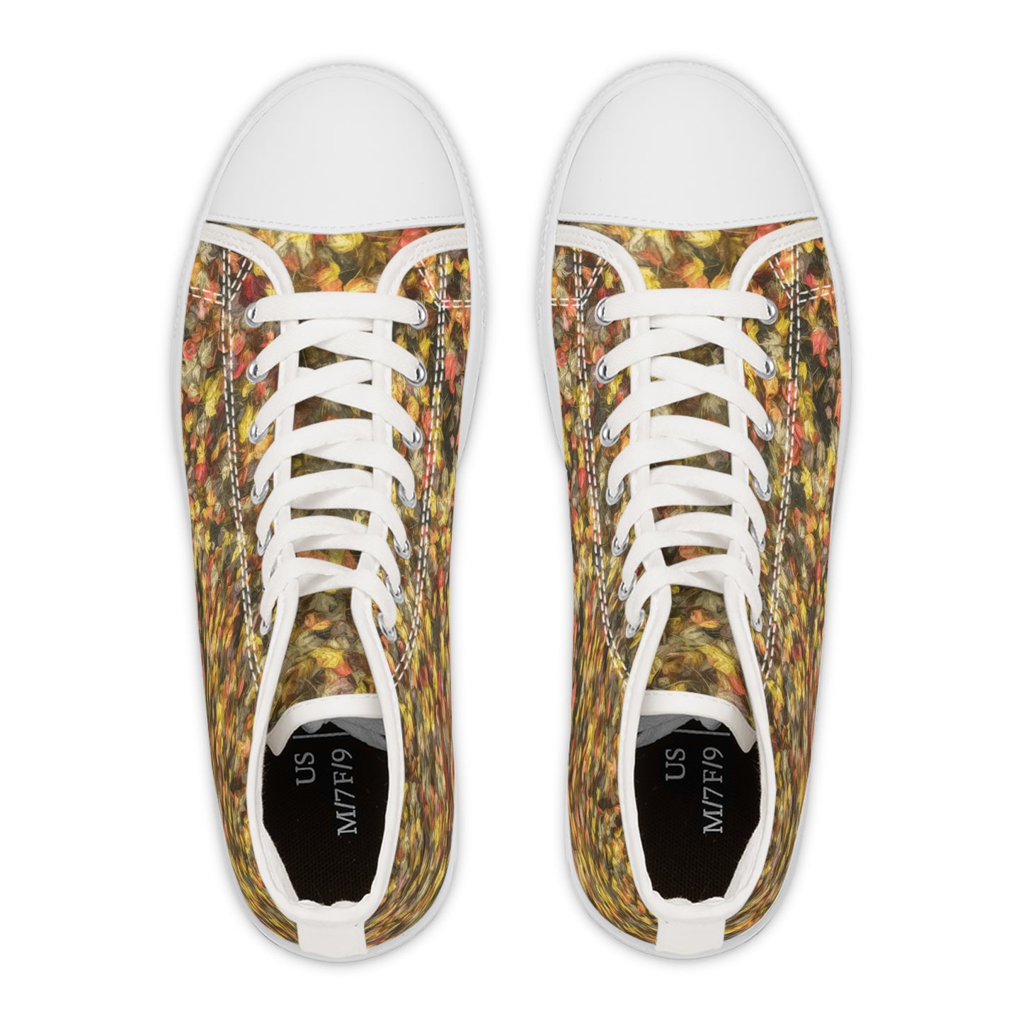 Leaves of Fall  Women's High Top Sneakers — Colorful Fall Leaves Pattern