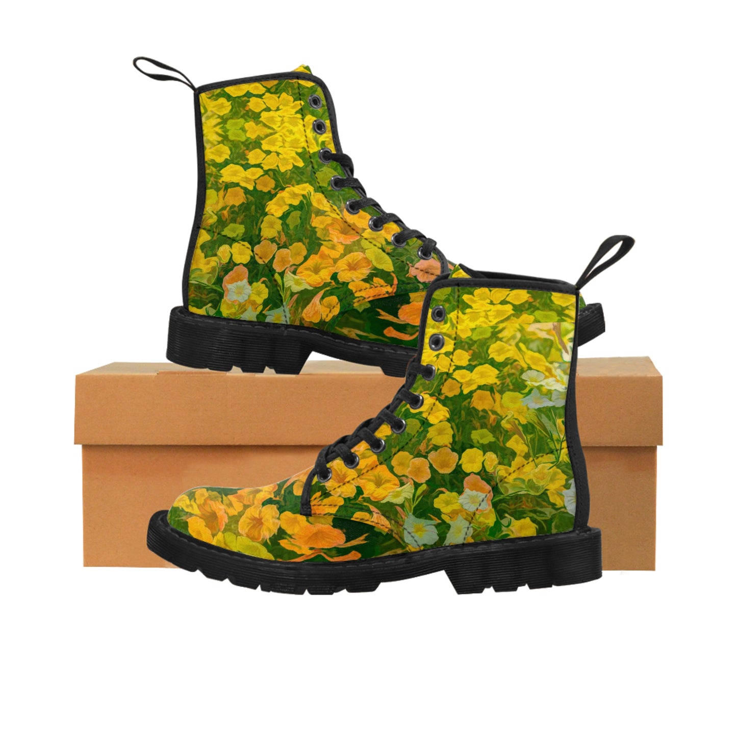 Floral Brilliance Women's Canvas Art Boots