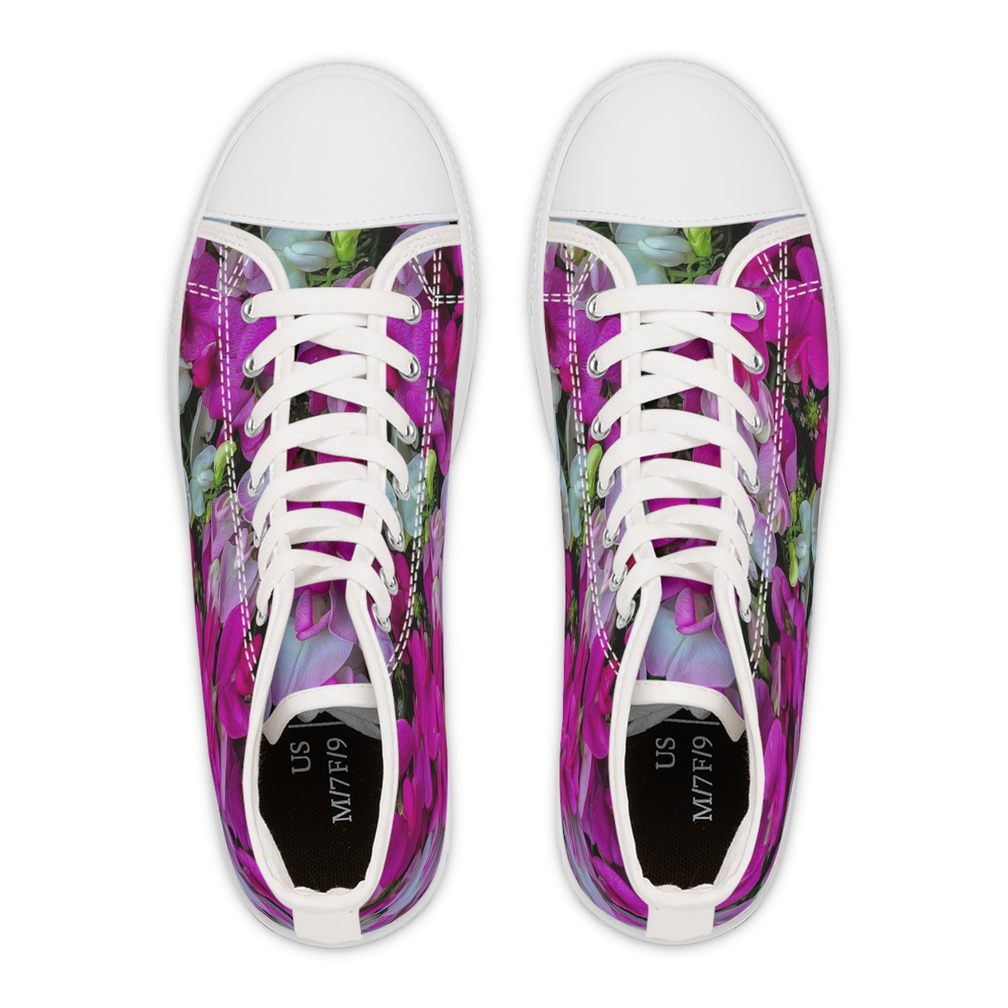 Sweet Pea High-Top Sneakers — Women's Garden Print Canvas Shoes