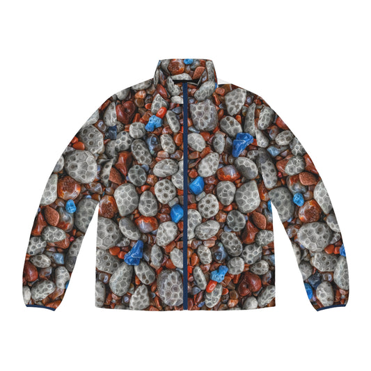 Michigan's Treasured Stones Puffer Jacket —Men’s Winter Coat
