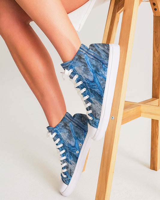 Blue Kyanite & Quartz Growth and Enlightenment Women's Hightop Canvas Shoe
