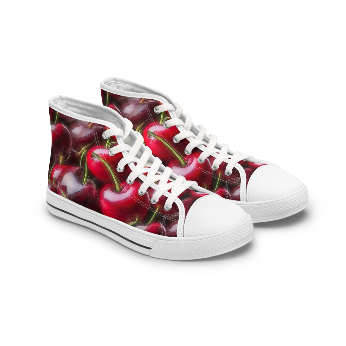 Traverse City Cherry High-Top Sneakers — Women's High-Top Canvas Shoes