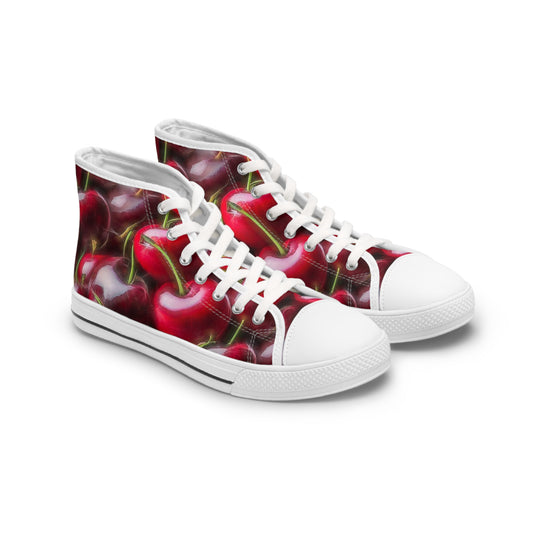 Traverse City Cherry High-Top Sneakers — Women's High-Top Canvas Shoes