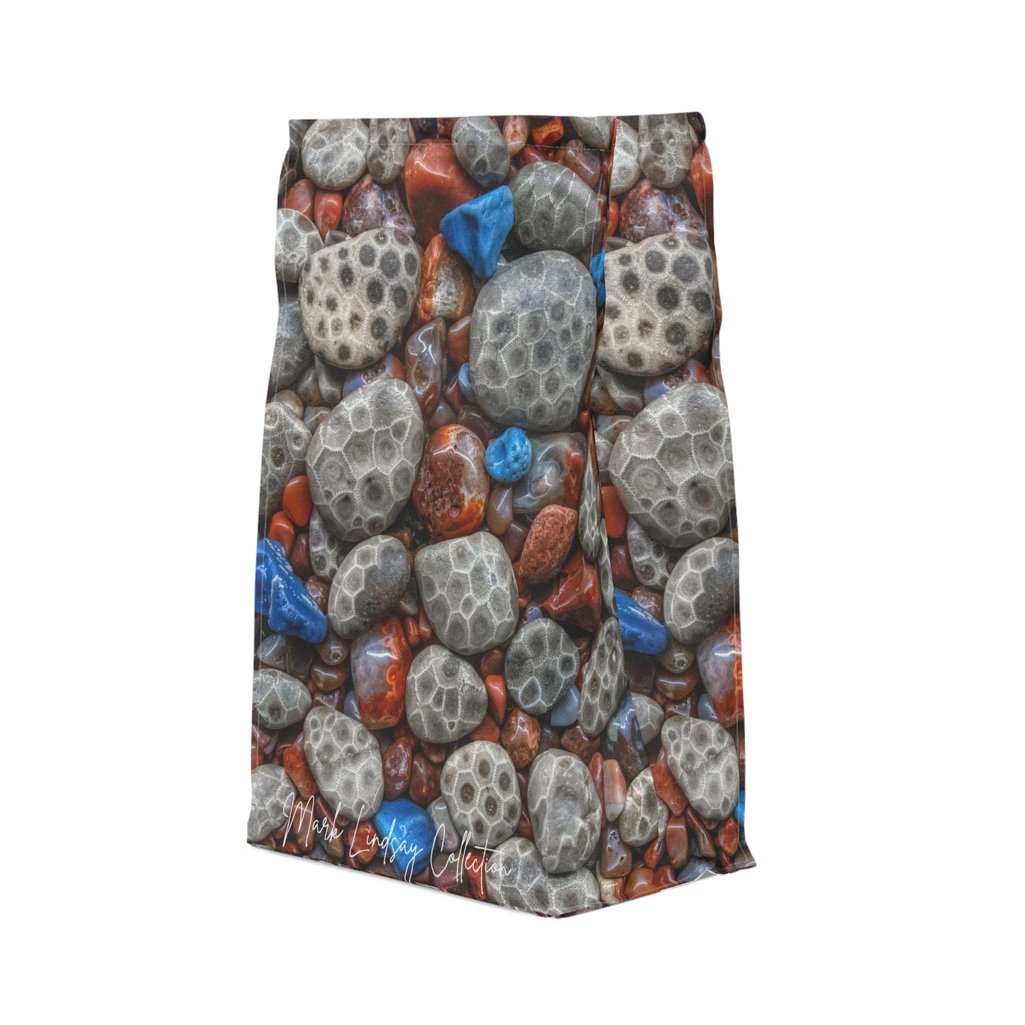 Lunch Bag Michigan Treasured Stones Petoskey Stone Agate Leland Blue