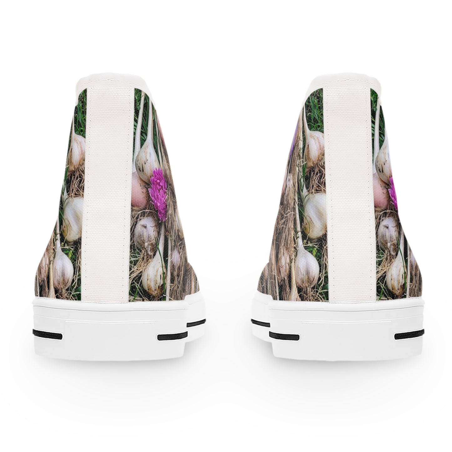 Garlic High-Top Sneakers — Garlic Print Canvas Shoes