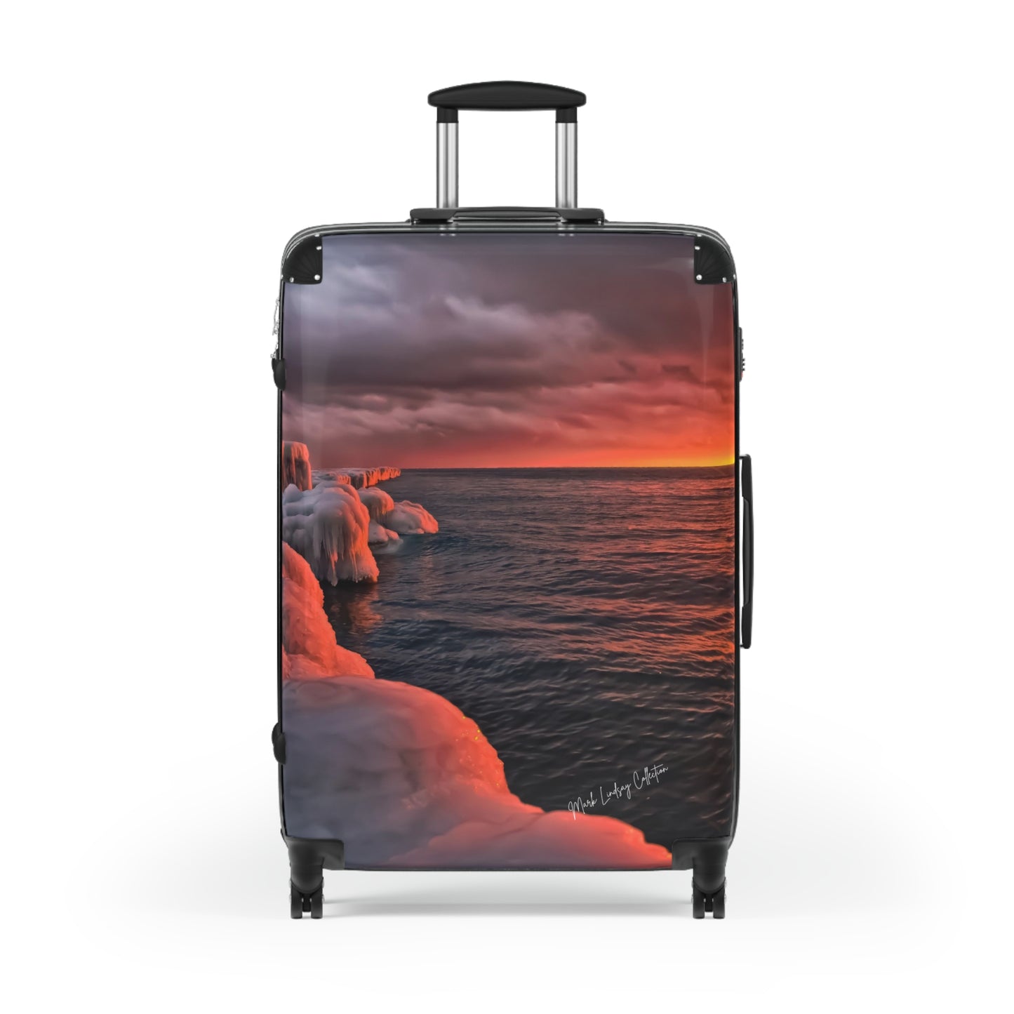 Point Betsie's Winter Sunset Custom Art Luggage