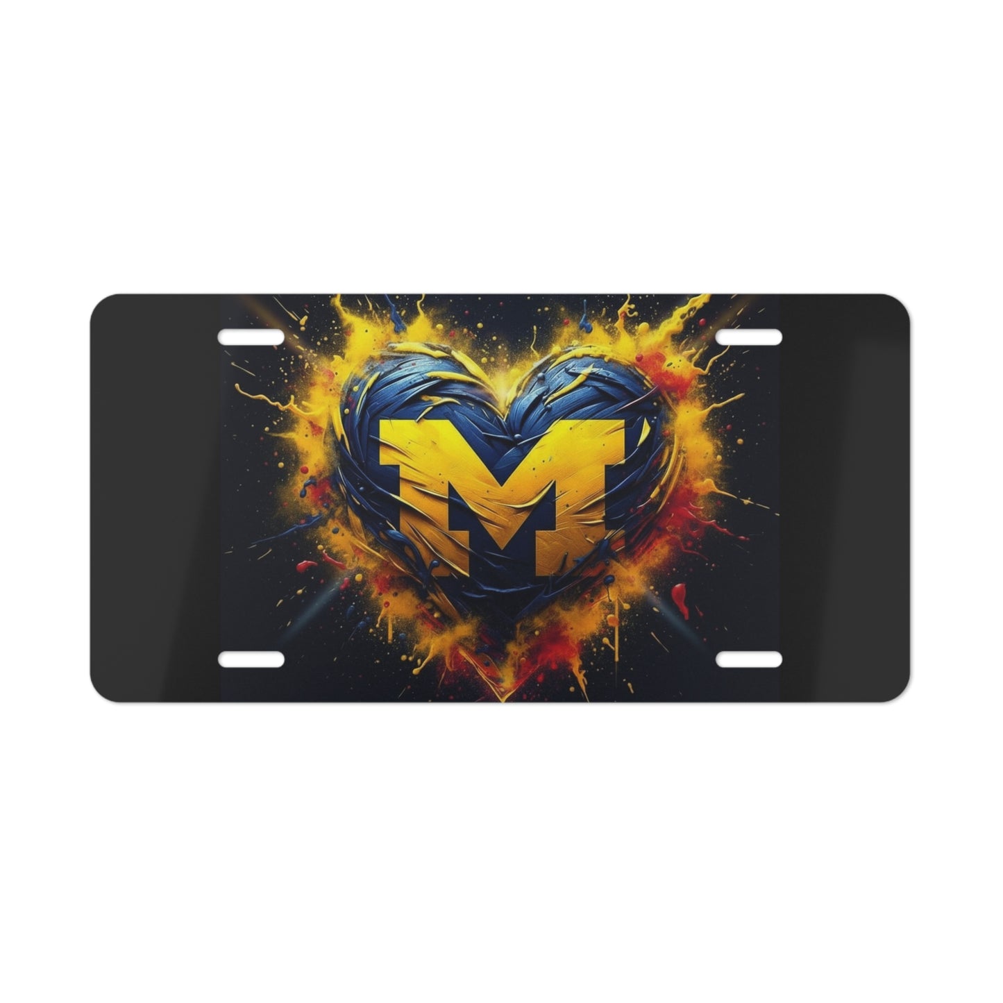 Michigan Heart Logo Vanity License Plate - University M Fan Gift