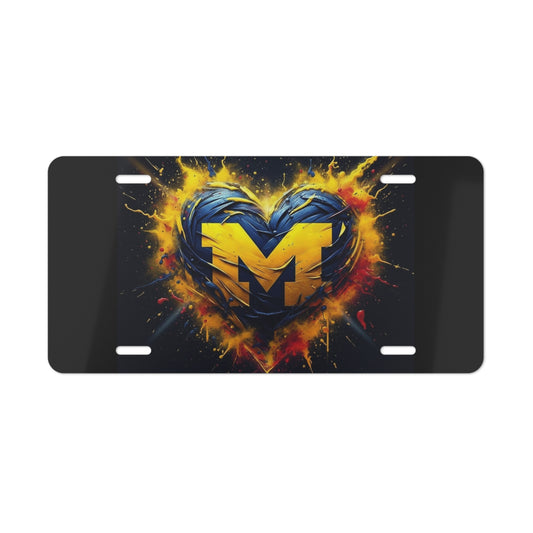 Michigan Heart Logo Vanity License Plate - University M Fan Gift
