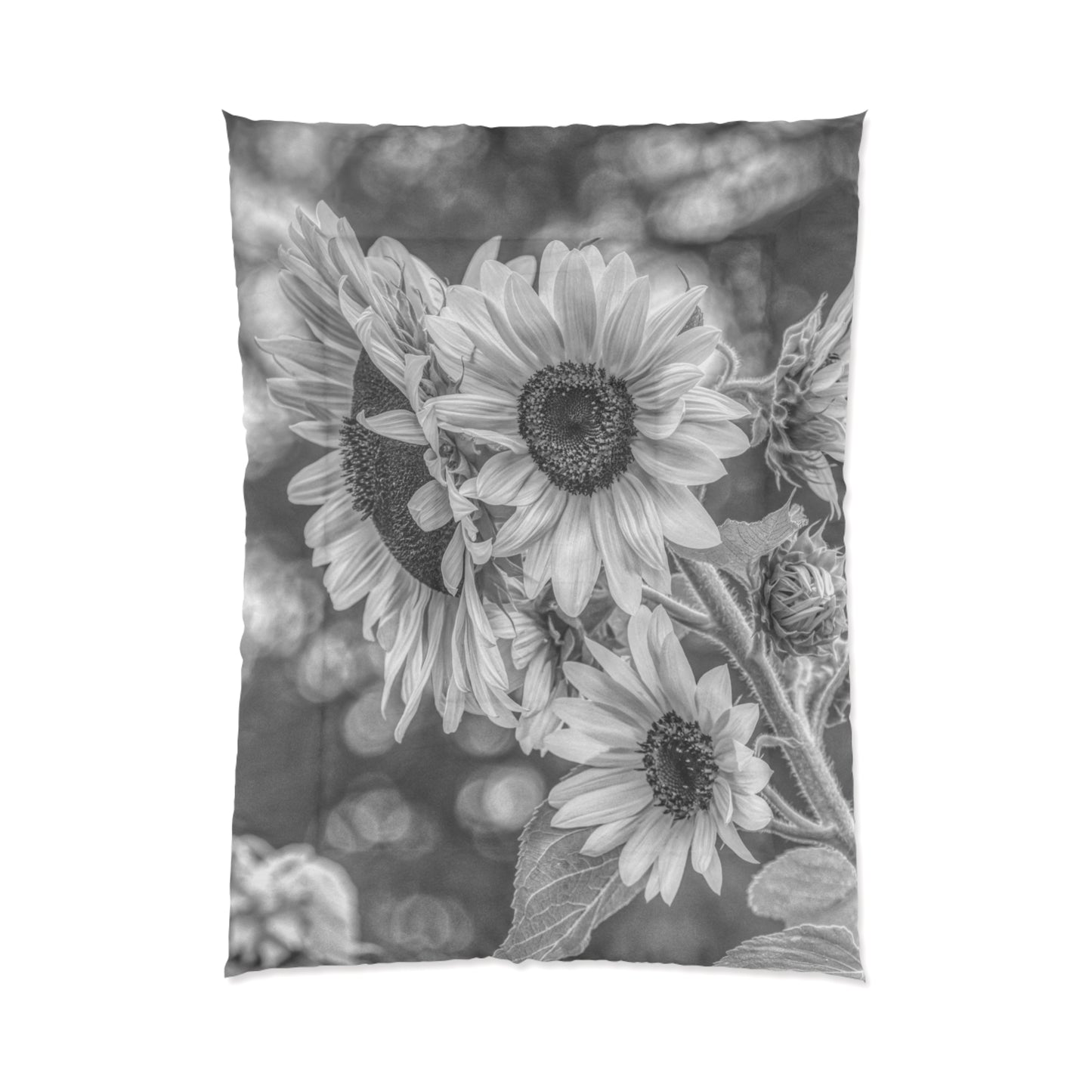 Black-n-White Sunflower Elegance  & Color Comforter