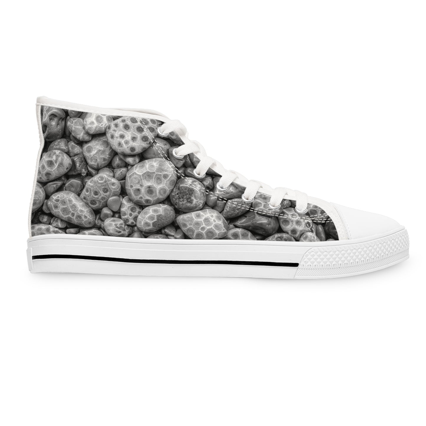 Petoskey Stone High-Top Sneakers — Women's Petoskey Stone High-Top Canvas Shoes