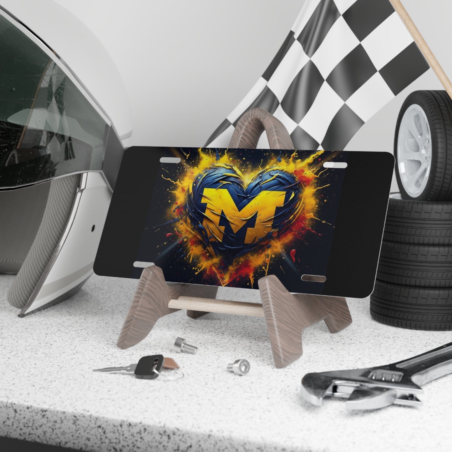 Michigan Heart Logo Vanity License Plate - University M Fan Gift