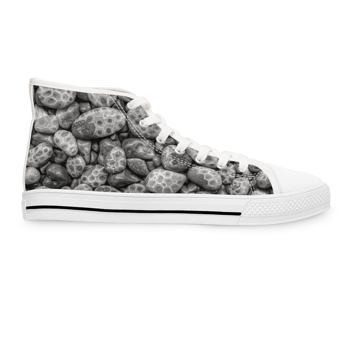 Petoskey Stone High-Top Sneakers — Women's Petoskey Stone High-Top Canvas Shoes