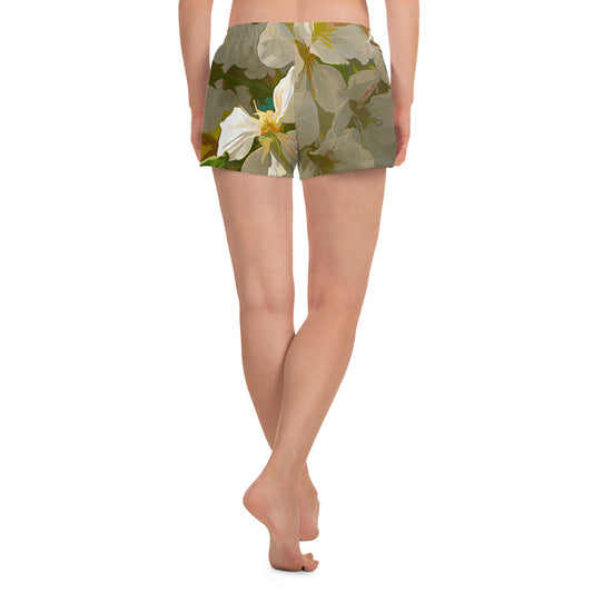 Cherry Blossom Art Women’s Recycled Athletic Shorts