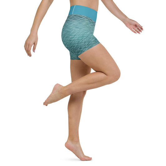 Lake Michigan Blue Yoga Art Shorts