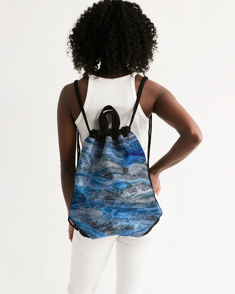 Blue Kyanite & Quartz Growth and Enlightenment Canvas Drawstring Bag