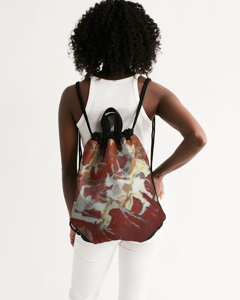 Red Brecciated Jasper Elegance & Energy Canvas Drawstring Bag