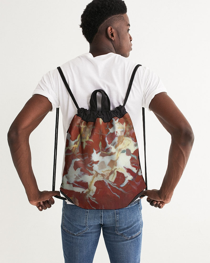 Red Brecciated Jasper Elegance & Energy Canvas Drawstring Bag