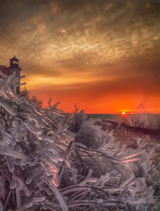 Iced Sunset at Point Betsie