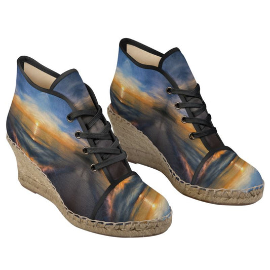 Sunset Glow Custom Art Wedge Espadrilles