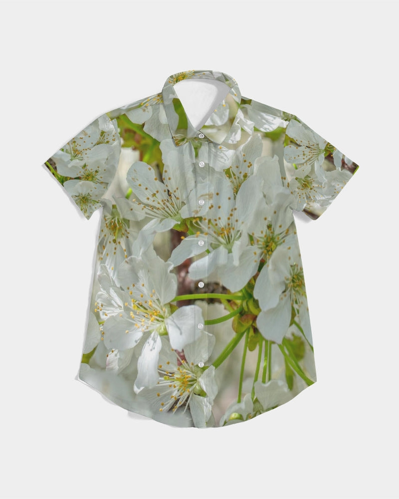 Orchard Blooms Women's Short Sleeve Button Up