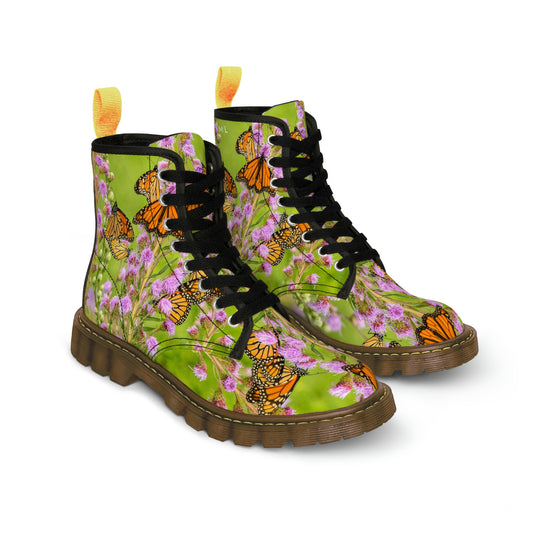 Butterfly Paradise Women's Canvas Art Boots