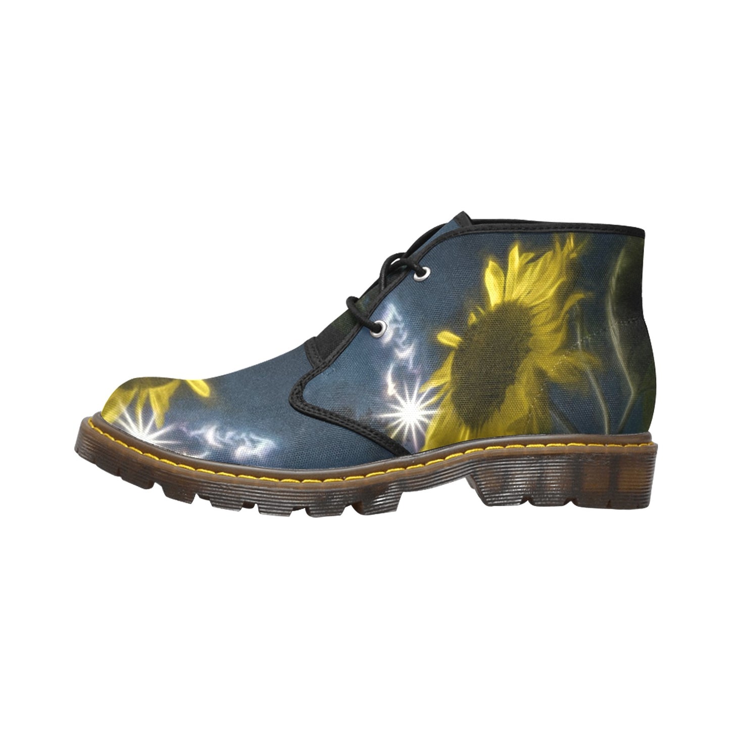 Midnight Sunflower Women's Canvas Chukka Boots