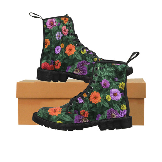 Flower Garden Women's Canvas Art Boots