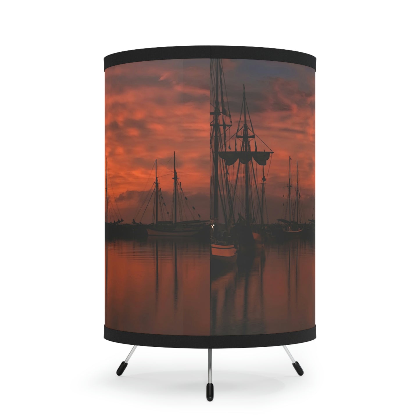 Harbor Sunset Tripod Art Lamp