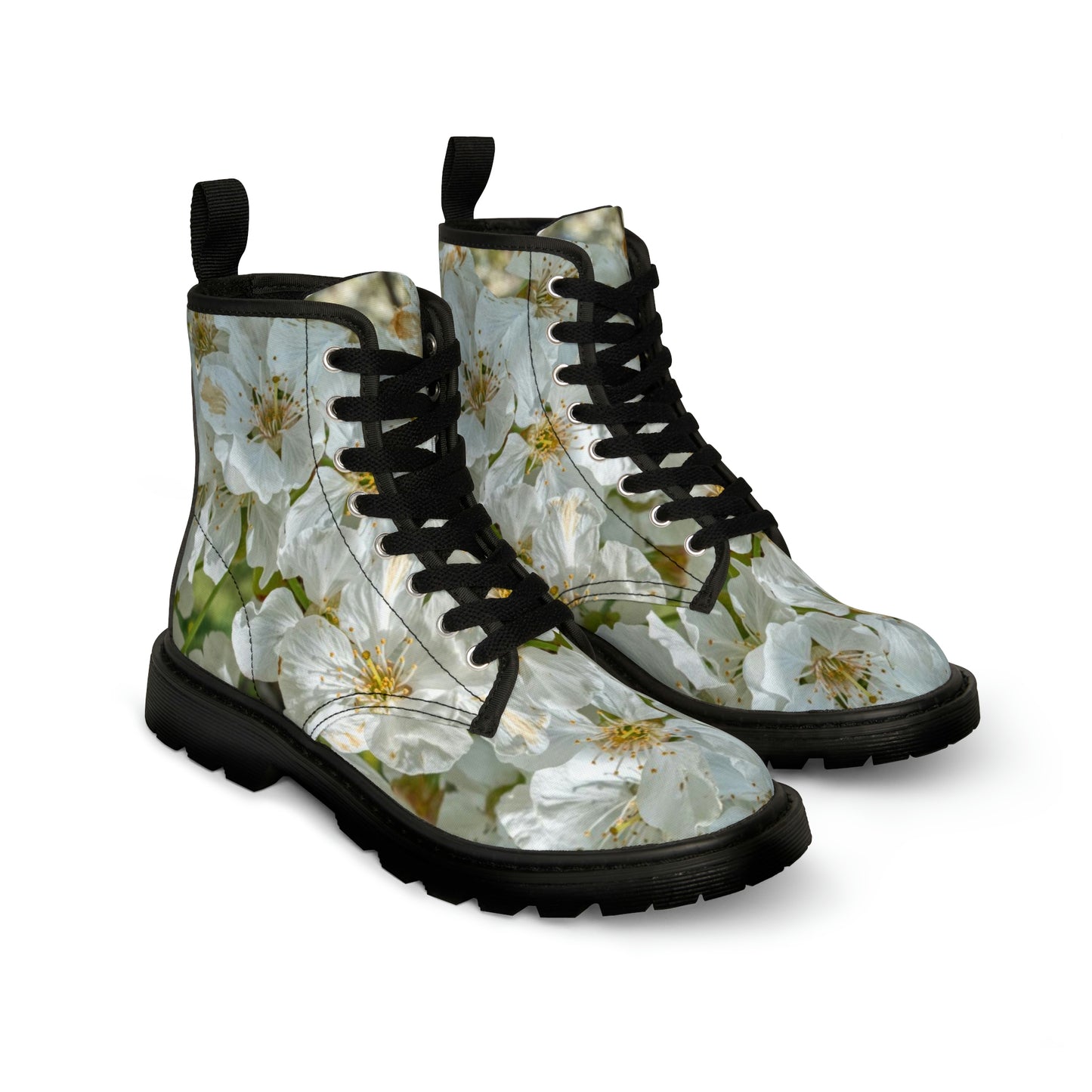 Cherry Blossom Women's Canvas Art Boots