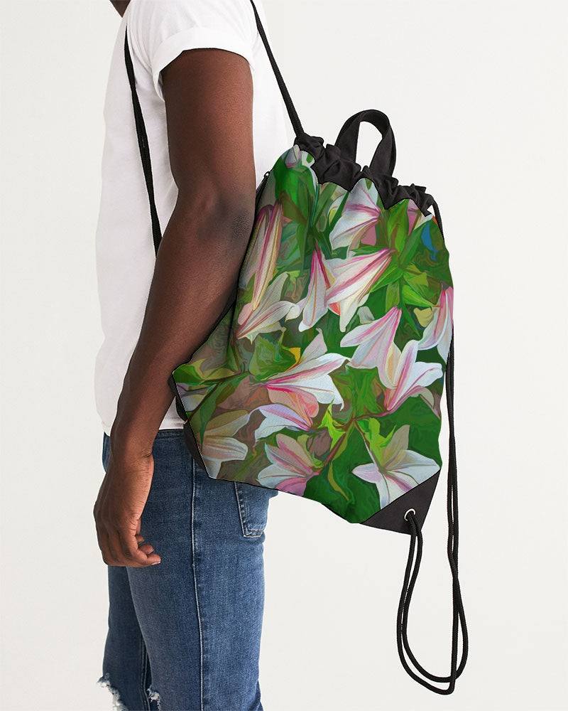 Chroma Flower Passion Premium Canvas Drawstring Bag