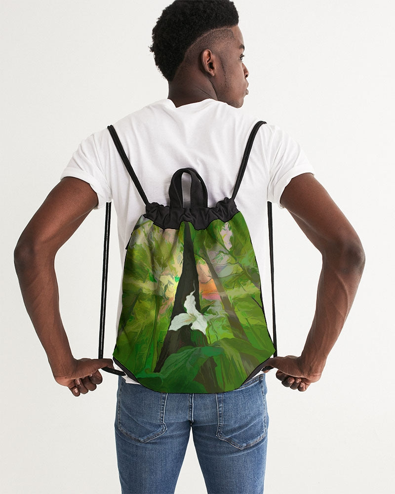Van Gogh's Trillium and the Tree Premium Canvas Drawstring Bag