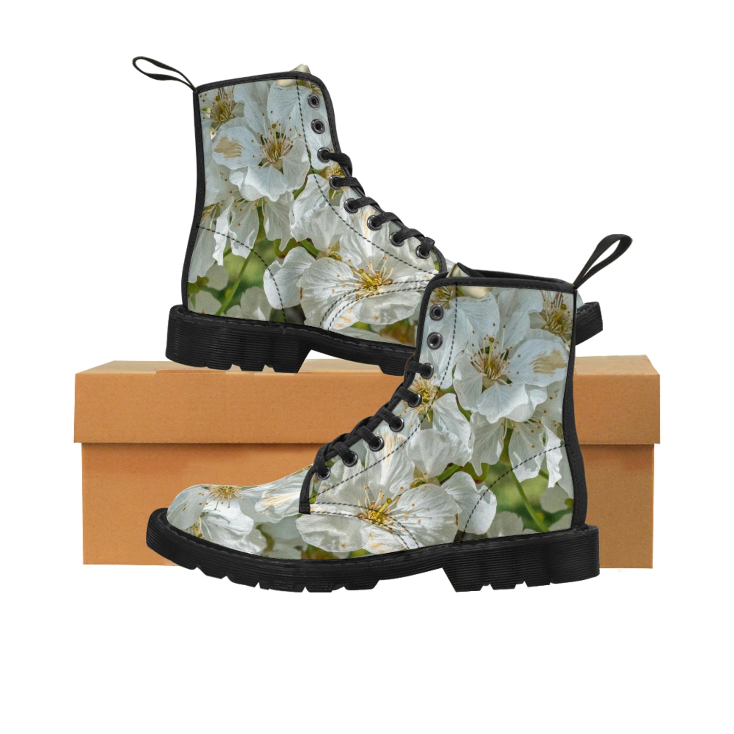 Cherry Blossom Women's Canvas Art Boots