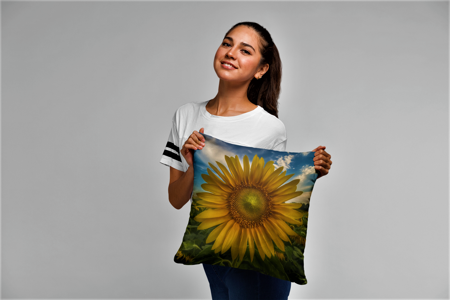 Sunflower Magic Premium Art Pillow