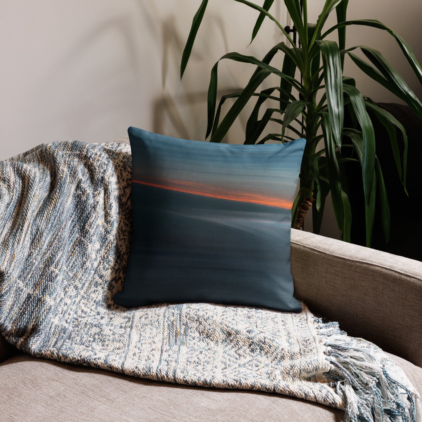 Sunset Wave Premium Art Pillow