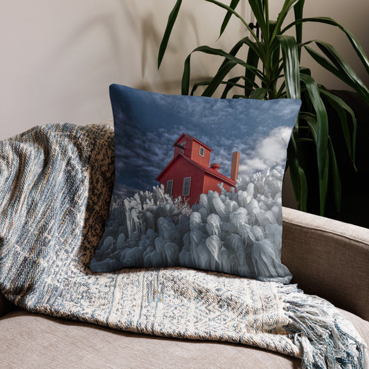 Red White & Blue Point Betsie Premium Art Pillow