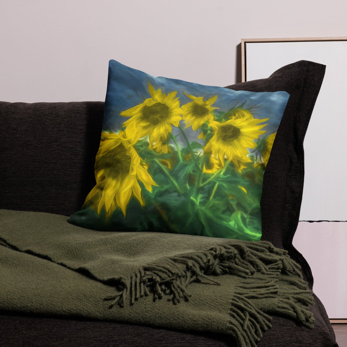 Van Gogh Sunflower Premium Art Pillow
