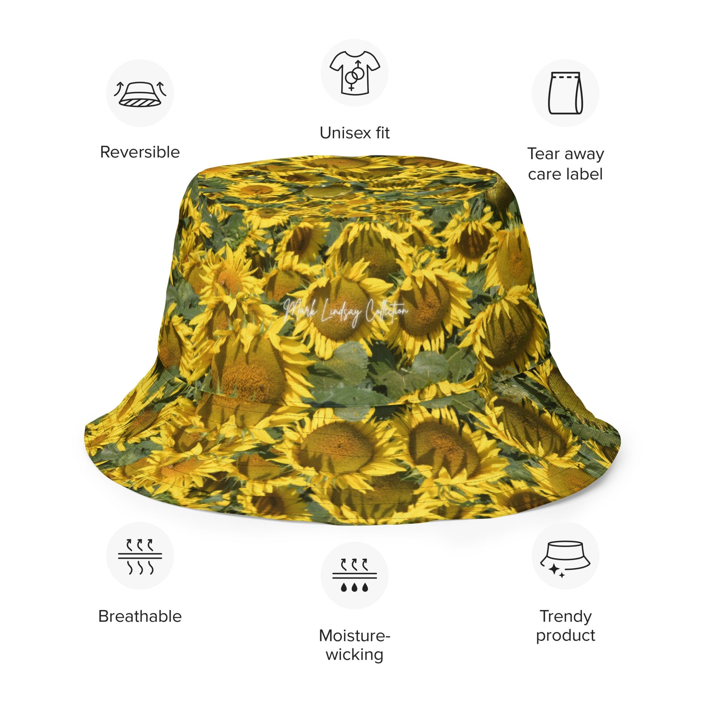 Sunflower Magic Reversible Bucket Art Hat