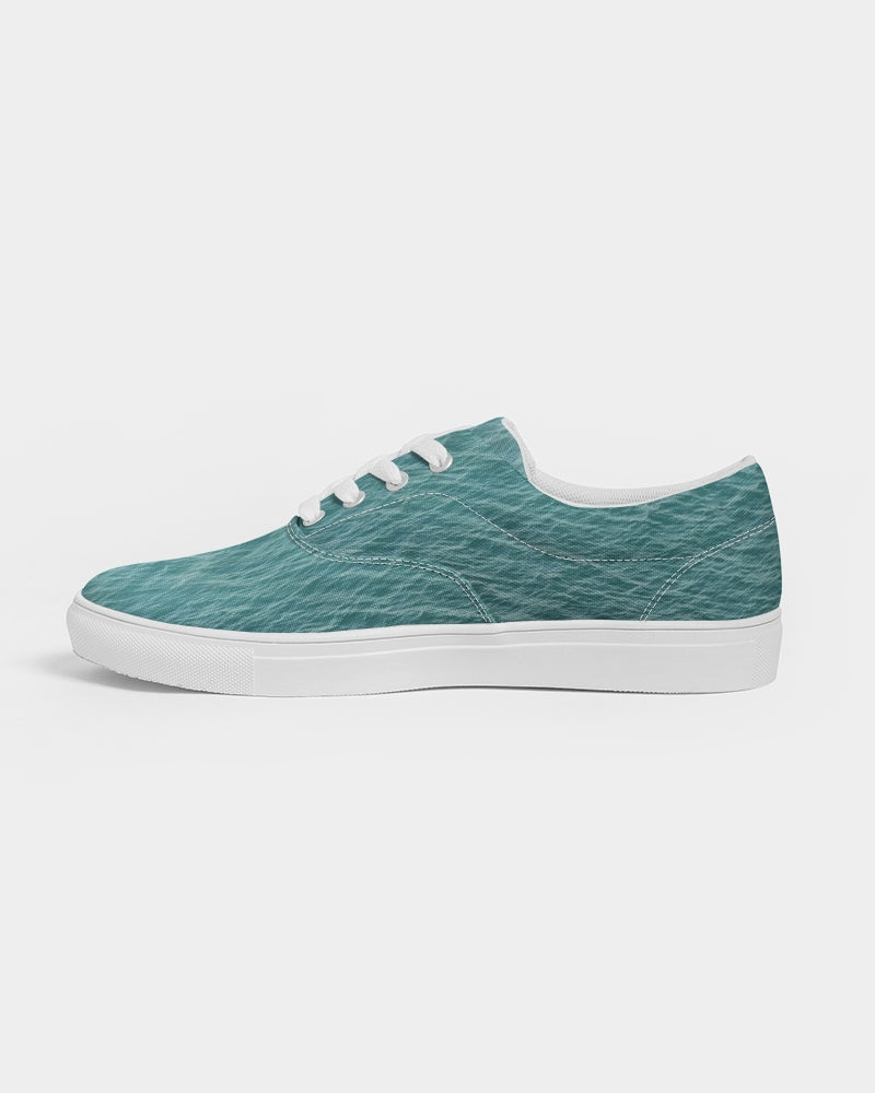 Lake Michigan Blue Women's Lace Up Canvas Shoe