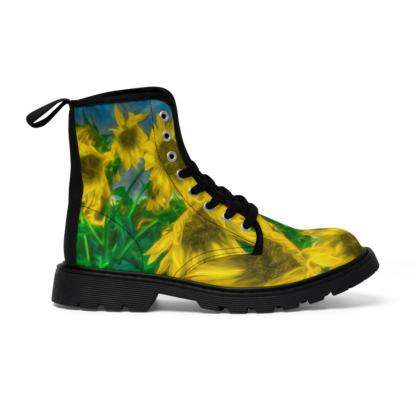 Van Gogh Sunflower Women's Canvas Art Boots
