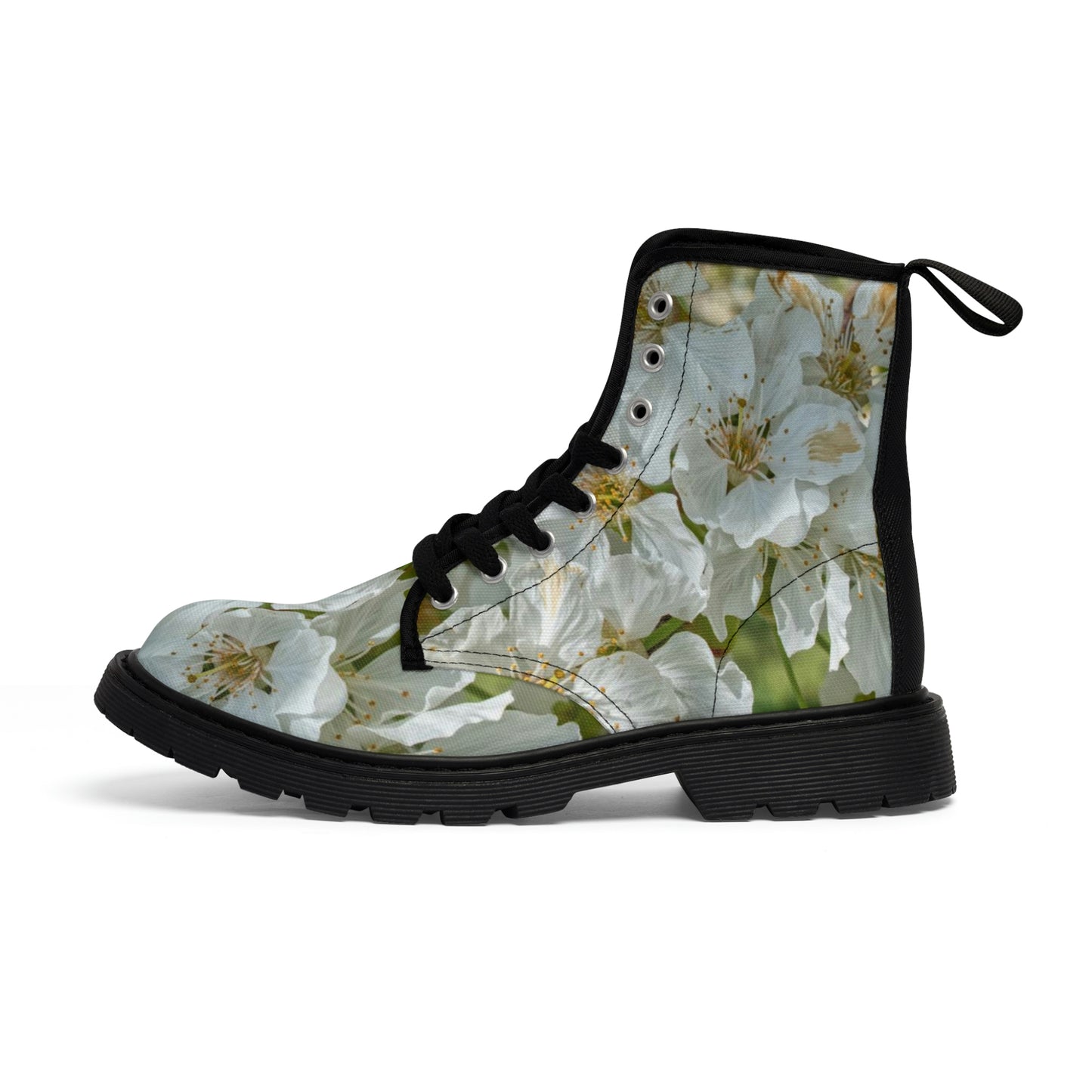 Cherry Blossom Women's Canvas Art Boots
