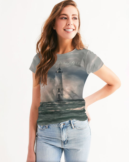 Frankfort Lighthouse with Hotel Frankfort Women's Tee