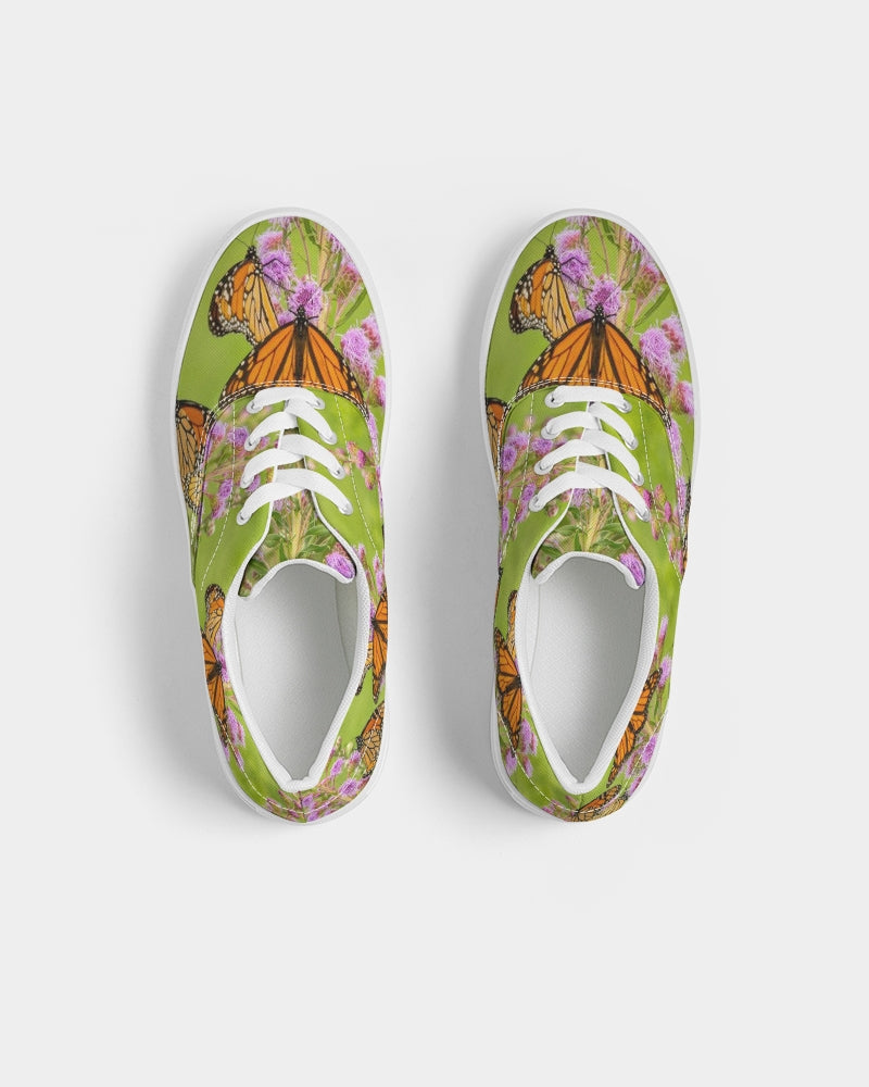 Butterfly Paradise Art Shoes Women's Lace Up Canvas Shoe