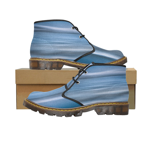 Blue Evening Waves Women's Canvas Chukka Boots